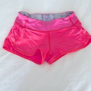 Ivivva neon orange with pink band shorts